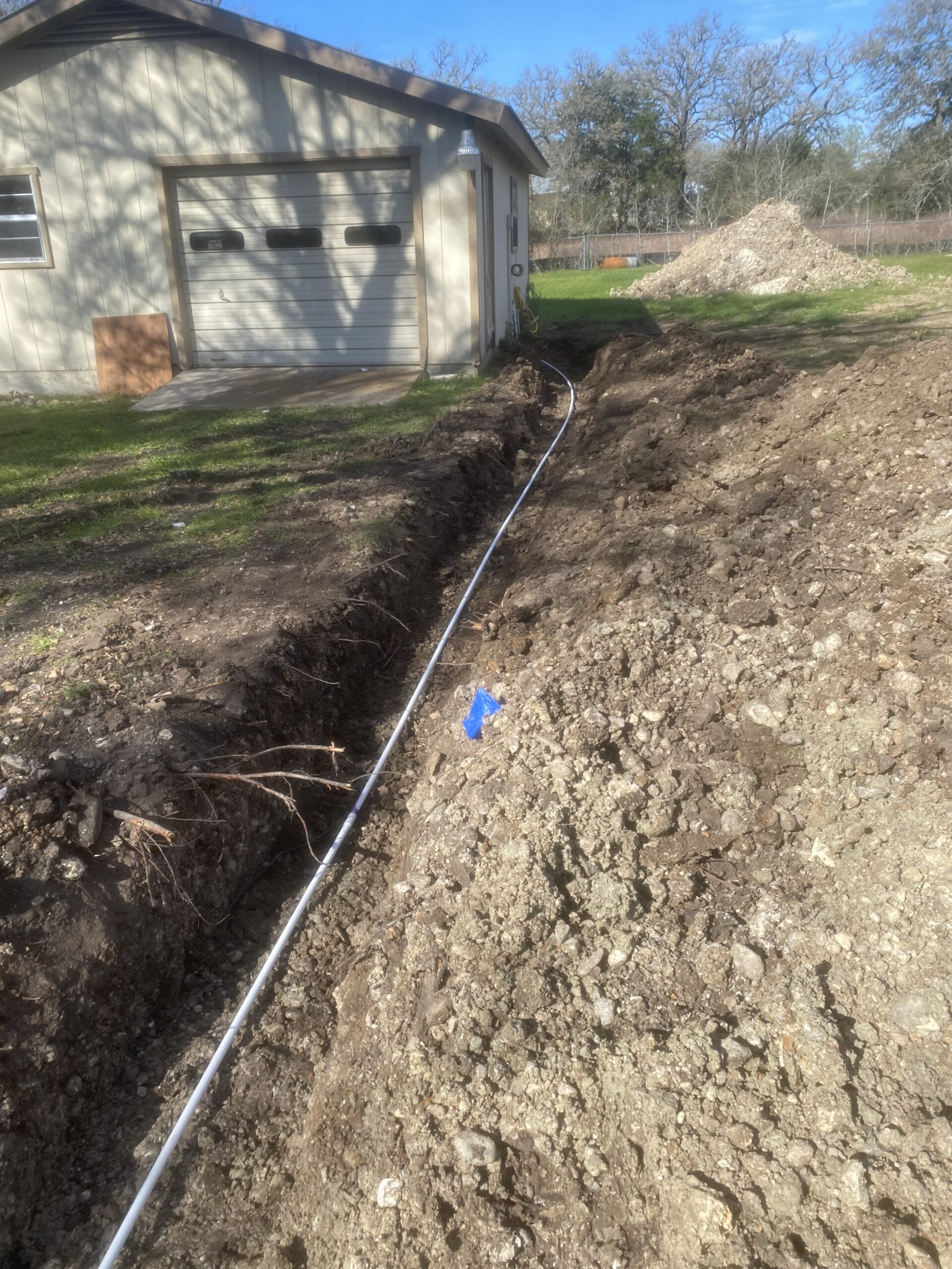 conduit, waterline, trenching, excavation